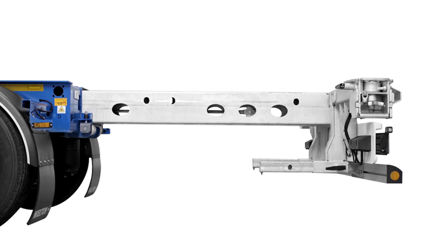 Mechanischer oder pneumatischer
Heckausschub, angepasst zum Transport von allen Container-Arten.
